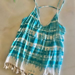 LoveStich Boho Tie Dye Top with tassels